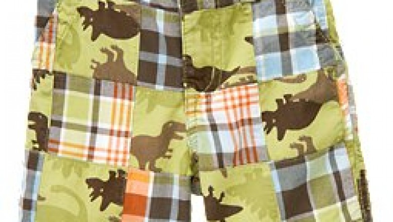 Dinosaur Plaid Patchwork Short
