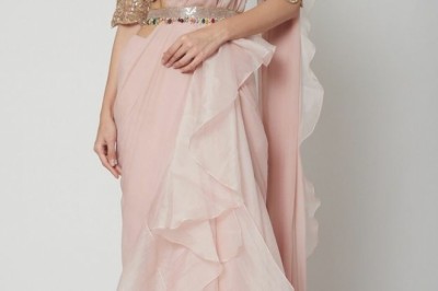 Designer Ruffle Saree Online | Designer Frill Saree | Ruffle Saree Online Shopping at Fresh Look Fashion