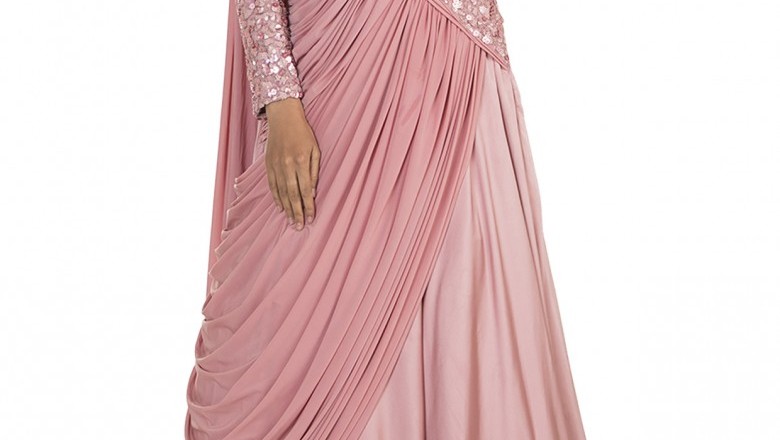 Buy Saree Gown Online | Ready To Wear Saree | Saree Style Gown | Stitched Saree Gown