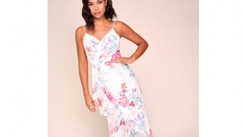 Lipsy Printed Wrap Maxi Dress