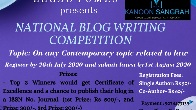 National Blog Writing Competition By Legal Fumes!! - Kanoon Sangrah