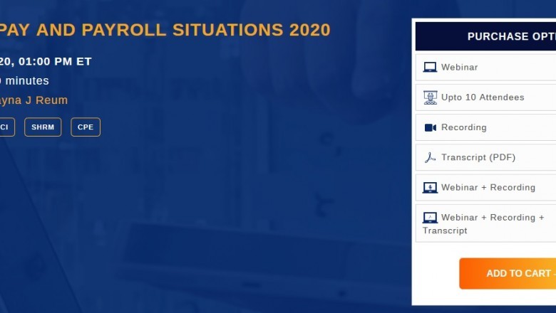 Webinar on 2020 Special Pay and Payroll Situation