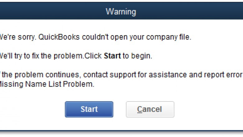 Error: Missing Name List Problem – QuickBooks