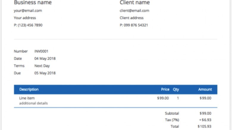 different types of invoices
