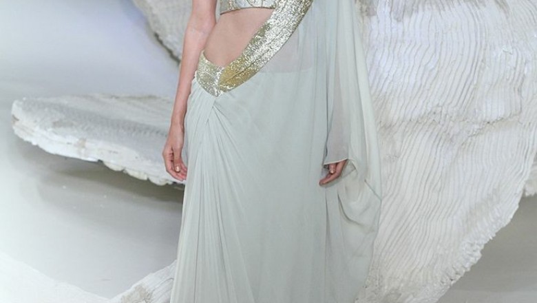 Ready Pleated Saree Gown And Stitched Saree Gown Online Shopping