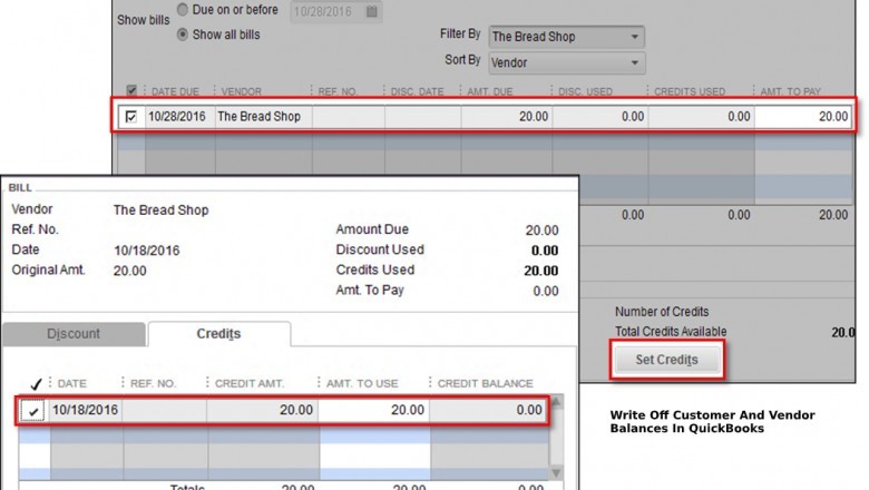 Write off customer and supplier balances - QuickBooks