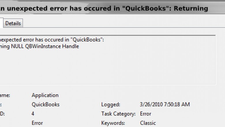 An Unexpected Error Has Occured In “QuickBooks”: Returning Null Qbwininstance Handle