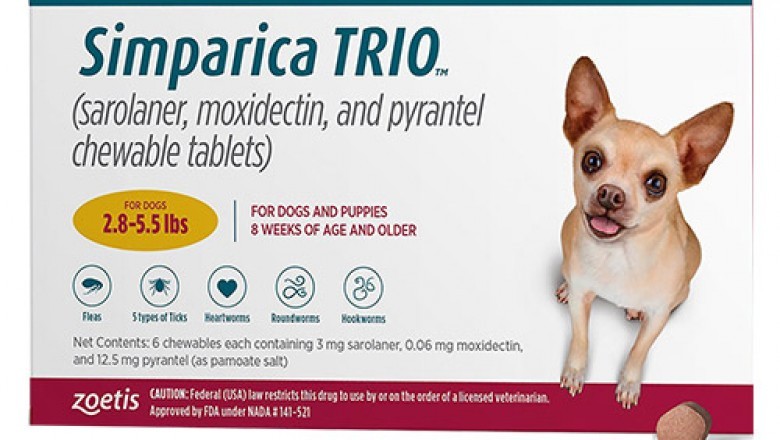 Simparica TRIO For Dogs Fast Flea and Tick Treatment