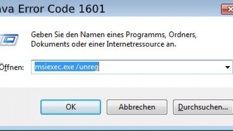 Java Error Code 1601-accountingerrors