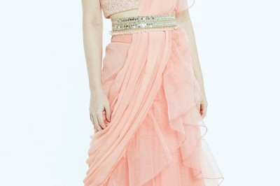 Buy Stitched Ruffle Saree and Frill Saree Online Shopping In India