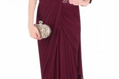 Ready Pleated Saree And Saree Gown Designs For Wedding Shopping