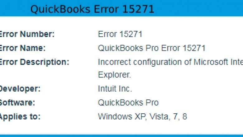 What is QuickBooks error 15271?