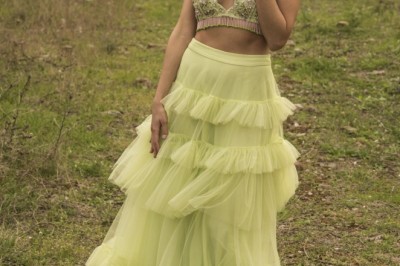 Crop Top And Skirt Lehenga | Long Skirt With Crop Top | Crop Top And Skirt