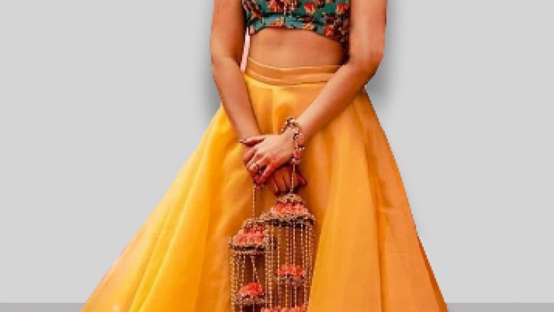 Buy Yellow lehenga for haldi function Online from EthnicPlus for