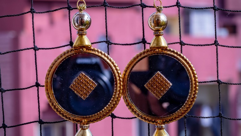 Garvit Jewellery - Golden Mirror Earring