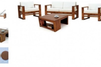 Contemporary Wooden Sofa | 2+1+1 With Center Table | Casa furnishing