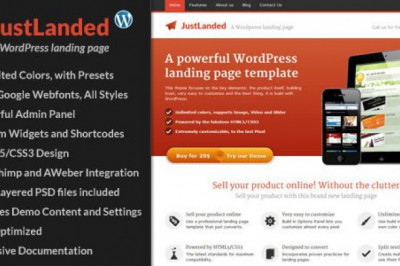 JustLanded WordPress theme - WordPress Landing Page