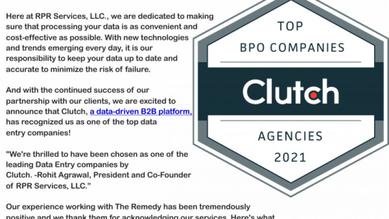 Clutch Recognizes RPR Services, LLC. as Top Data Entry Company