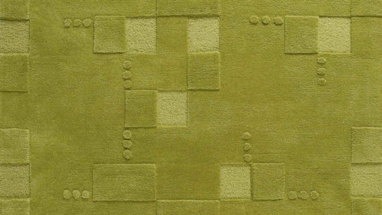 Hand-Tufted High-Low Geo Miami Green Area Rug Carpet Sale