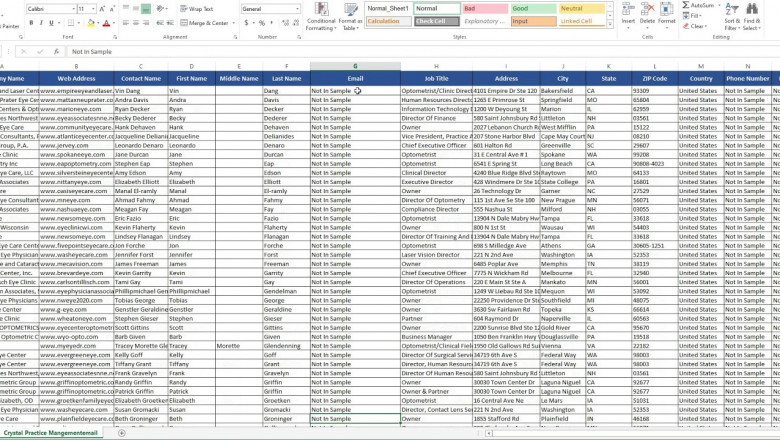Buy Crystal Practice Management Email List in USA