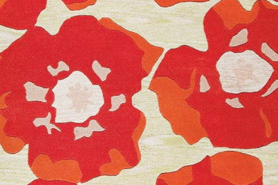 Hand-Tufted Blossom Vinson Poppy Orange Area Rug Carpet Sale
