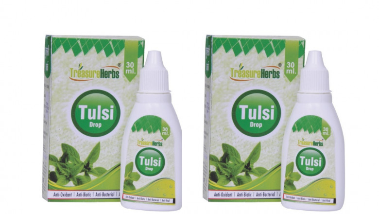 Treasureherbs-Panch Tulsi Ark Drops 30ml 2pac| pure &organic