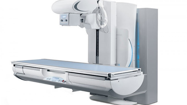 A digital fluoroscopy system is used to examine the anatomy and function of various body parts