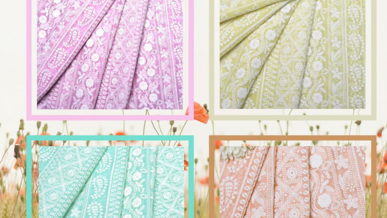 Georgette Embroidery Fabric by Hakoba Fabric