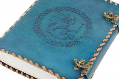 New Handmade Leather Journal Embossed Celtic Dragon Notebook