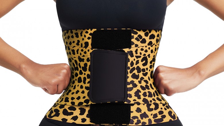 Leopard Print Neoprene Queen Size Waist Cincher Visual Effect