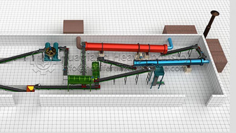 Complete set of production equipment for pig manure processing organic fertilizer