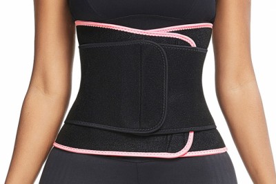 Shimmer Pink Neoprene Waist Cincher 6 Steel Bones Workout