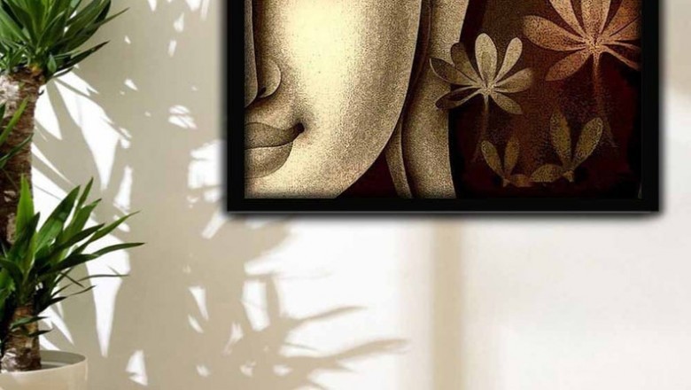 Abstract Buddha Canvas Print, Spiritual Wall Art, Buddhism Spa Yoga Room Wall Decor, Printmyspace