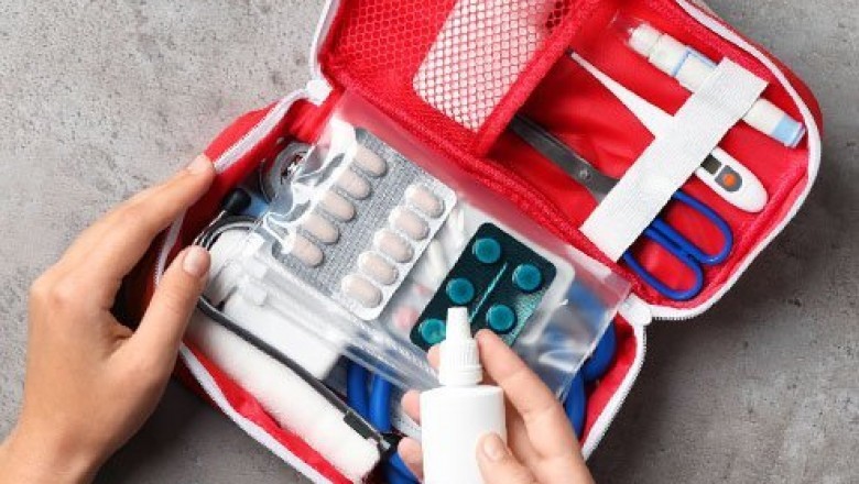 First Aid Kit; Collection of Medical Supplies Used for Emergency Medical Treatment