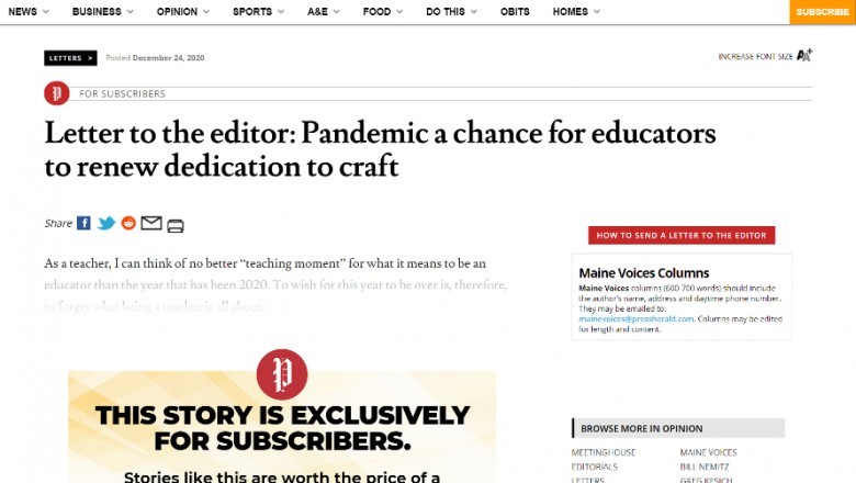 Pandemic a Possibility for Educators to Renew Dedication to Craft by Ryan Bilodeau