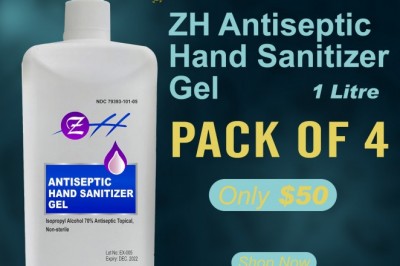 ZH Antiseptic Hand Sanitizer Gel – (Pack of 4)