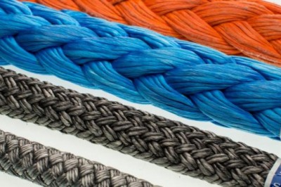 To make synthetic rope, several synthetic materials are braided together to form a final rope product.