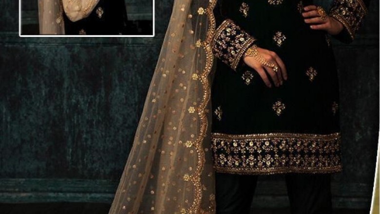 Velvet Embroidered Bridal Dresses