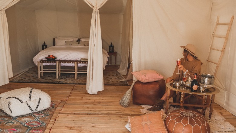 Desert camping tent morocco