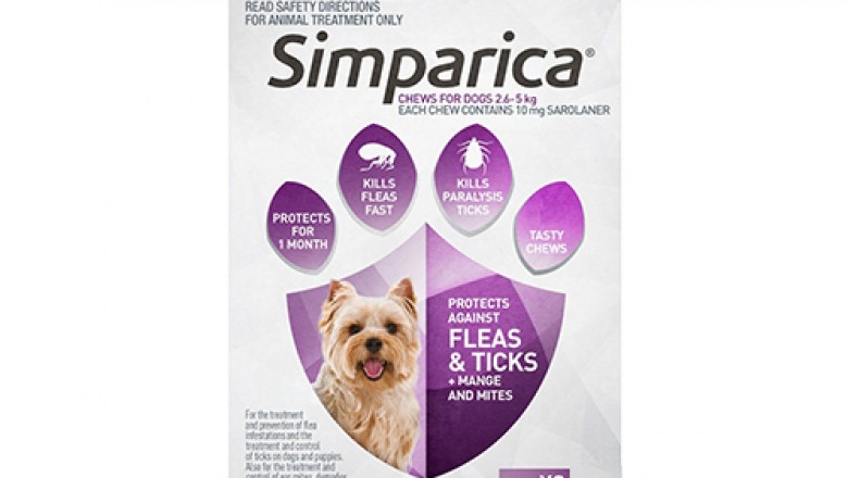 Buy Simparica Chewables For Very Small Dogs 2.5-5 Kg Purple | DiscountPetCare