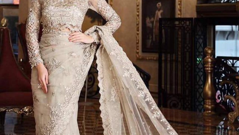 Pakistani Embroidered Bridal Saree