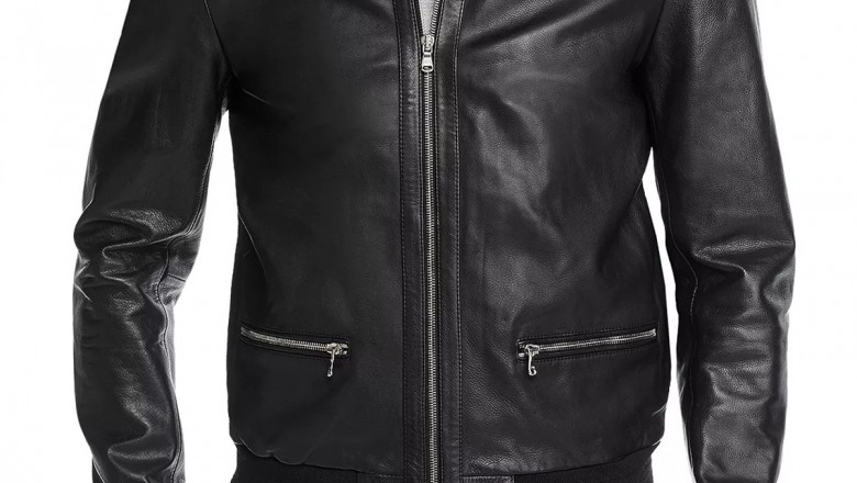 brown colour biker jacket for men