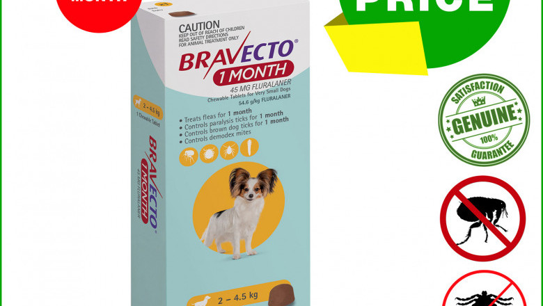 BRAVECTO 1 month chews Flea and Tick Control for 2 to 4.5 Kg dogs