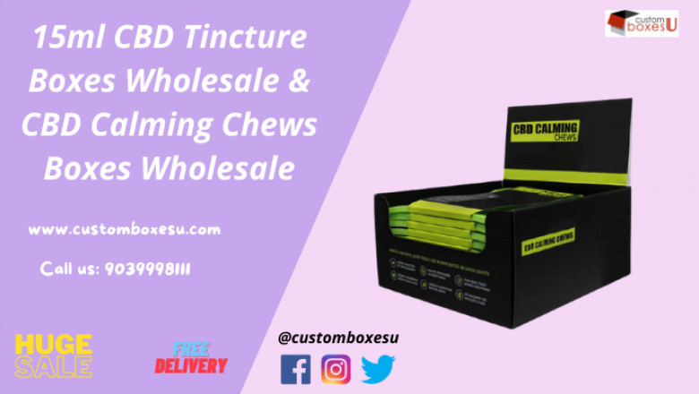 Attractive 15ml CBD Tincture Boxes & CBD Calming Chews Boxes in USA