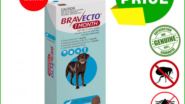 BRAVECTO 1 month chews Flea and Tick Control for 20-40 Kg dogs