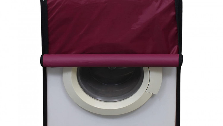 Lithara Maroon Washing Machine Cover