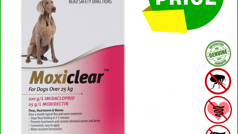 MOXICLEAR Flea Heartworm Worms Treatment for Over 25 Kg Dogs