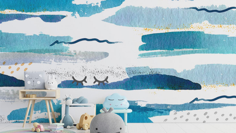 water color stroke peel and stick wall mural |giffywalls