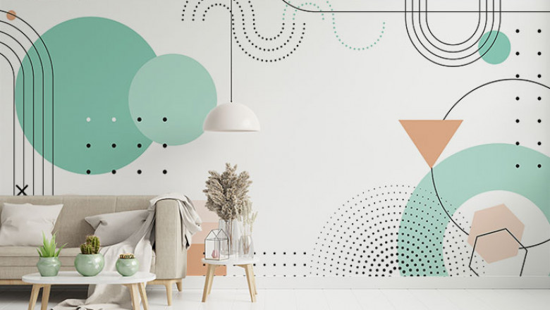 Geometric Shaped peel and stick wallpaper mural|Giffywalls