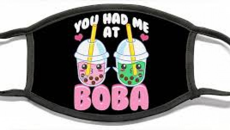 Top20 Boba Bubble Face Mask Tea (Big Print)